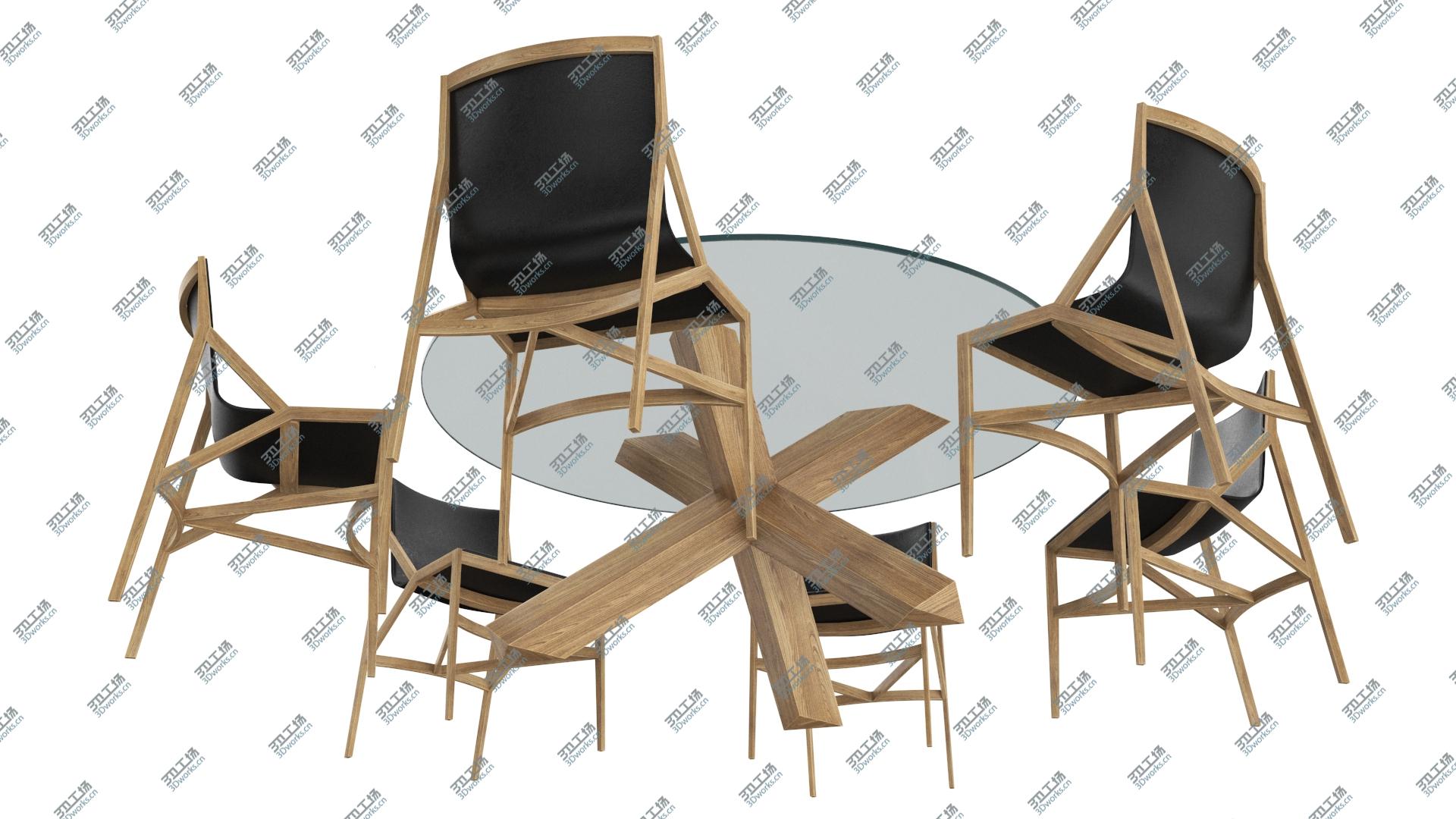 images/goods_img/2021040233/3D Cassina Dining Table Chair Set Oak Glass - PBR/5.jpg